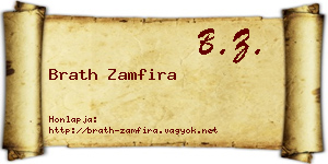 Brath Zamfira névjegykártya